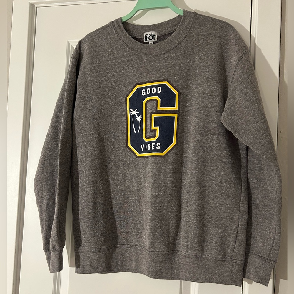 Suburban Riot "Good Vibes" varsity crewneck sweatshirt